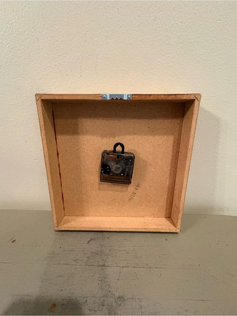 VTG Square Elgin Quartz Faux Butcher Block Wooden Wall Clock